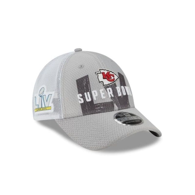 White Kansas City Chiefs Hat - New Era NFL Super Bowl LV Stretch Snap 9FORTY Adjustable Caps USA4756809